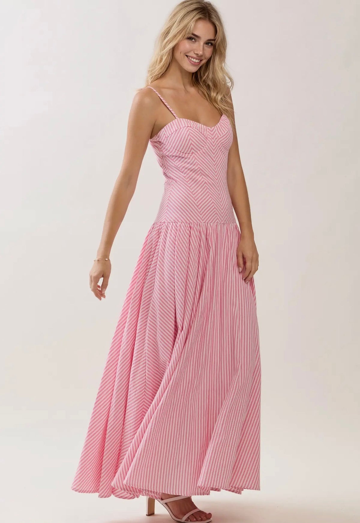 Pretty In Pinstripes Maxi Dress