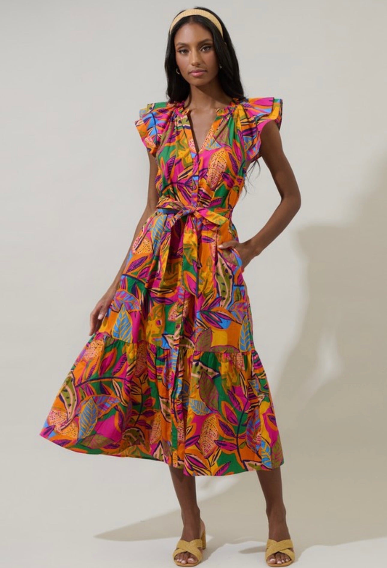 milana midi dress Milana Floral Midi Dress