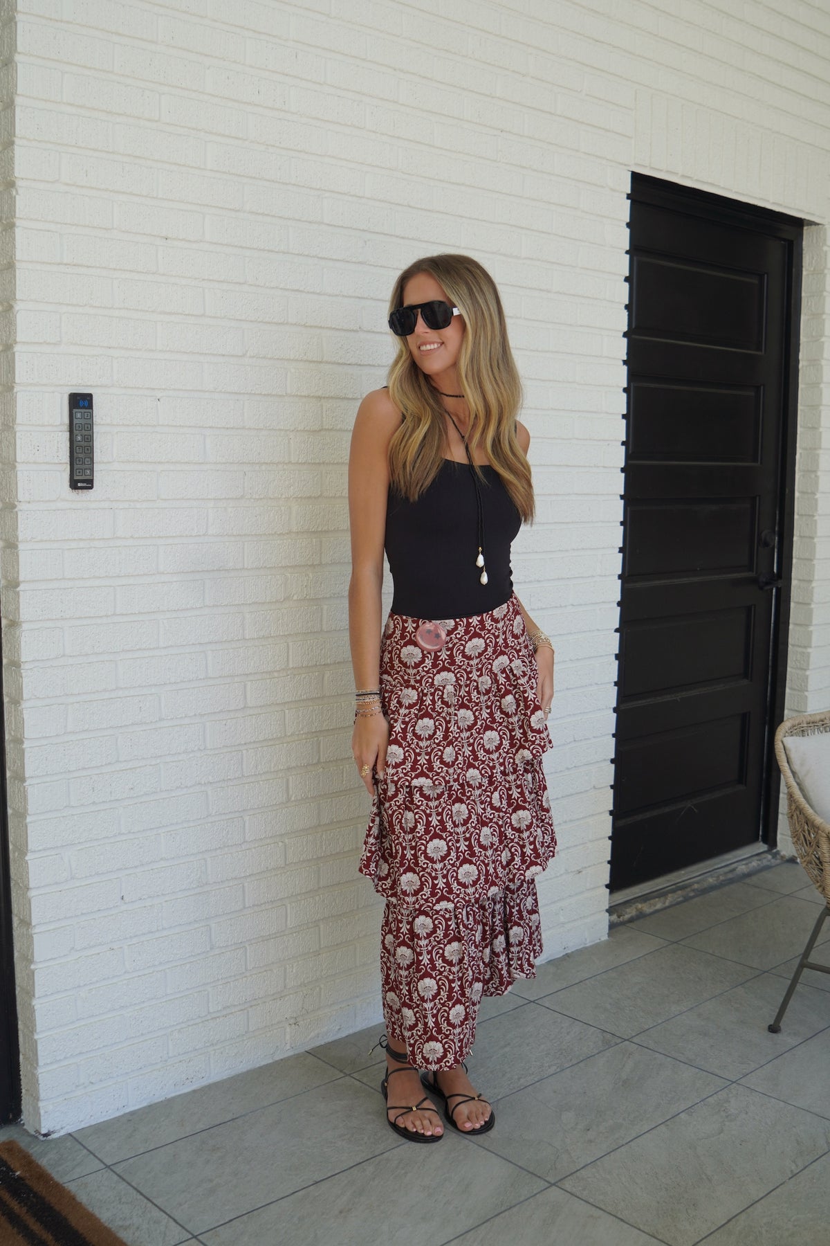 Brook Tiered Midi Skirt
