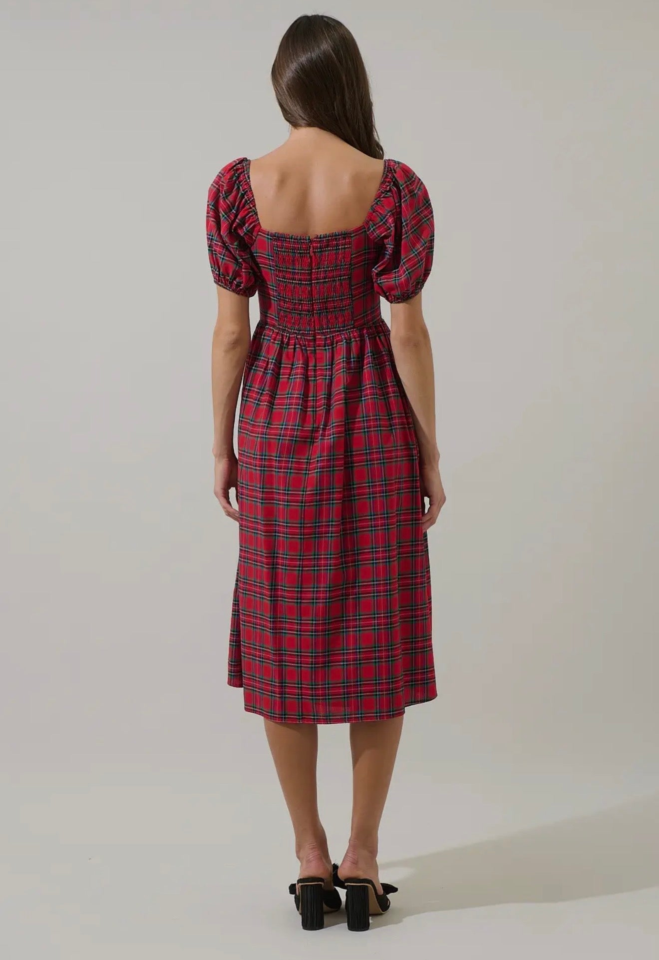 Lauren Plaid Midi Dress
