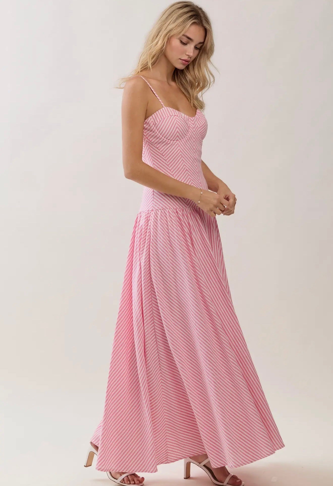 Pretty In Pinstripes Maxi Dress