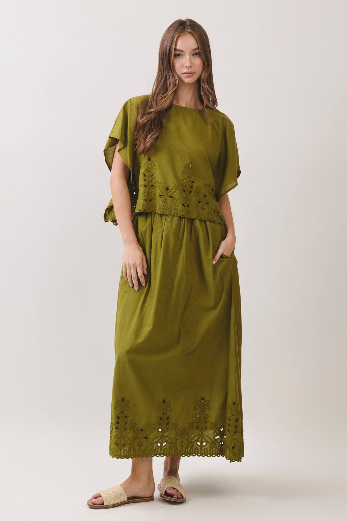 Eve Eyelet Maxi Skirt