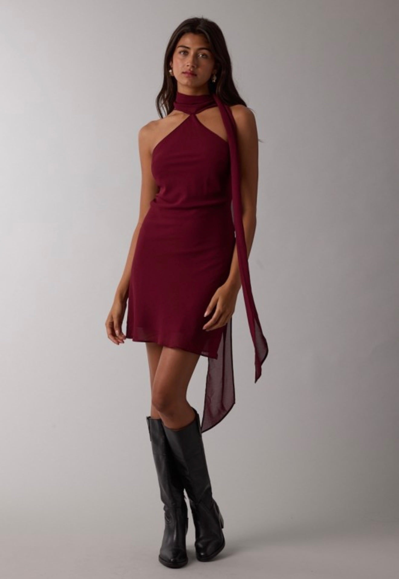 merlot mini dress Merlot Muse Mini Dress L / Burgundy