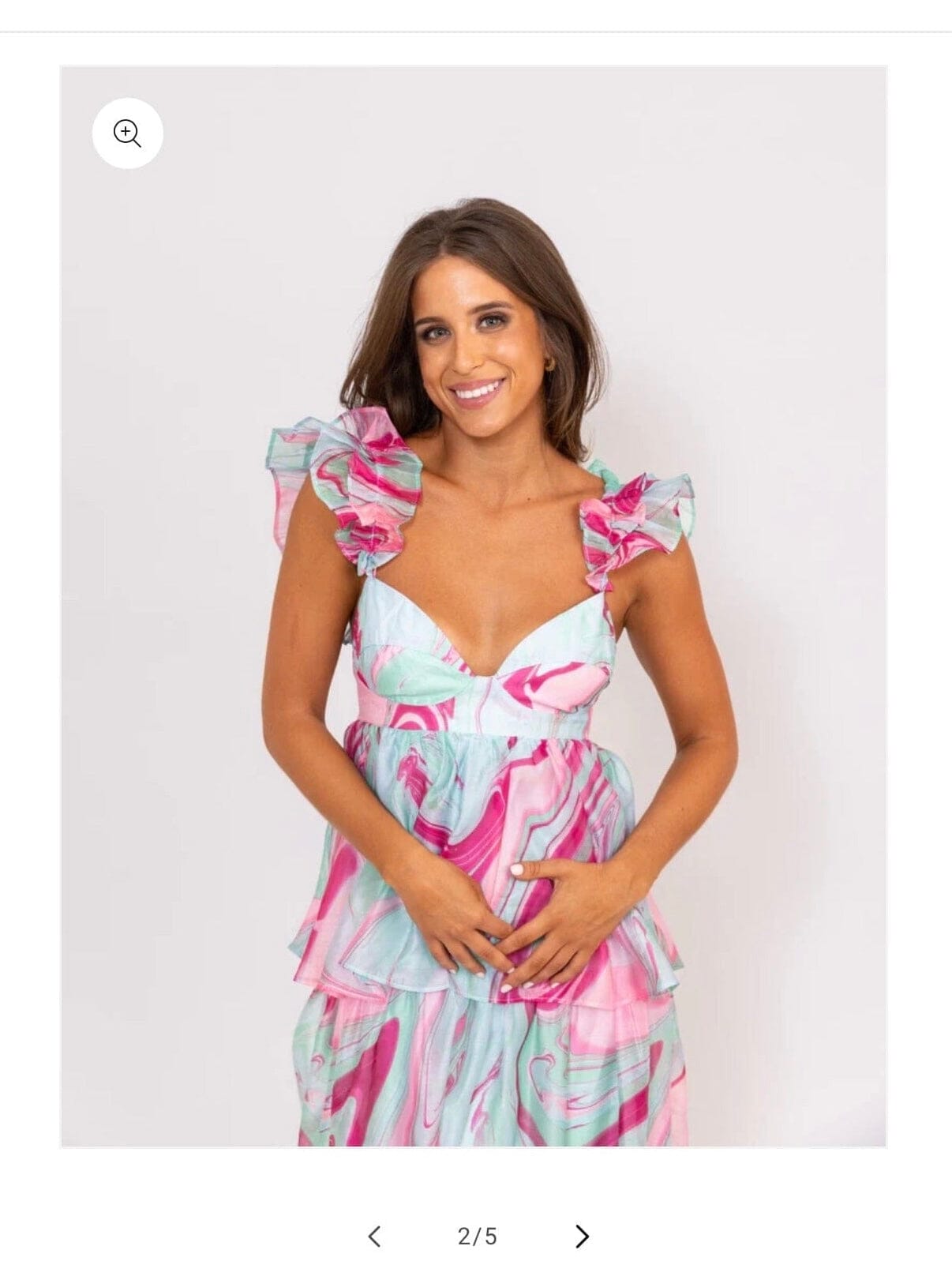 Striped Swirl Thigh-Slit Gown