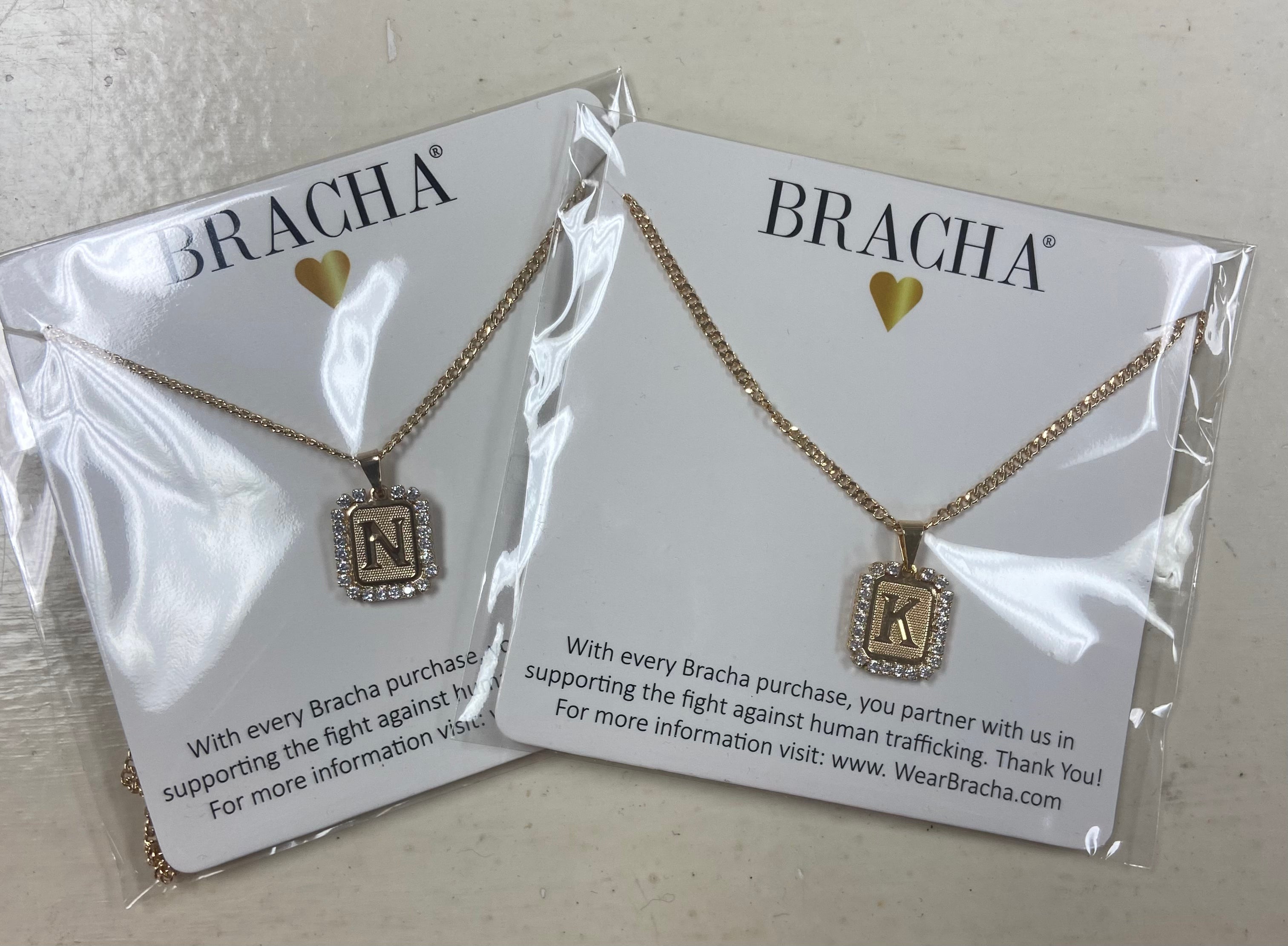 Bracha Initial Pendant Necklace in Gold-U