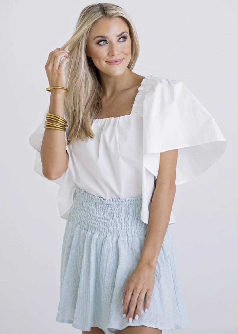 Karlie Seafoam Gauze Linen Skort Bottoms