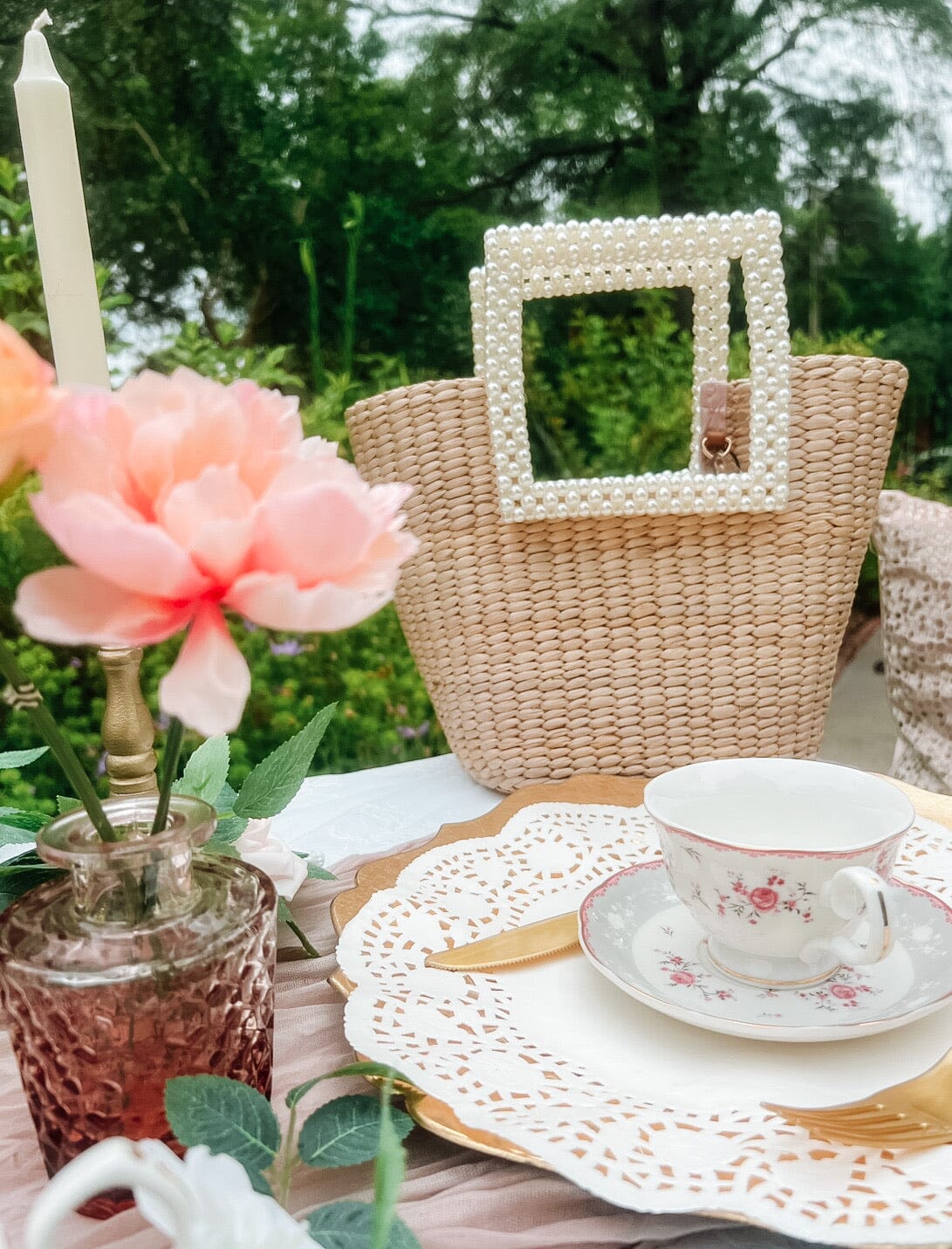 Pearl and Straw Clutch Accessories