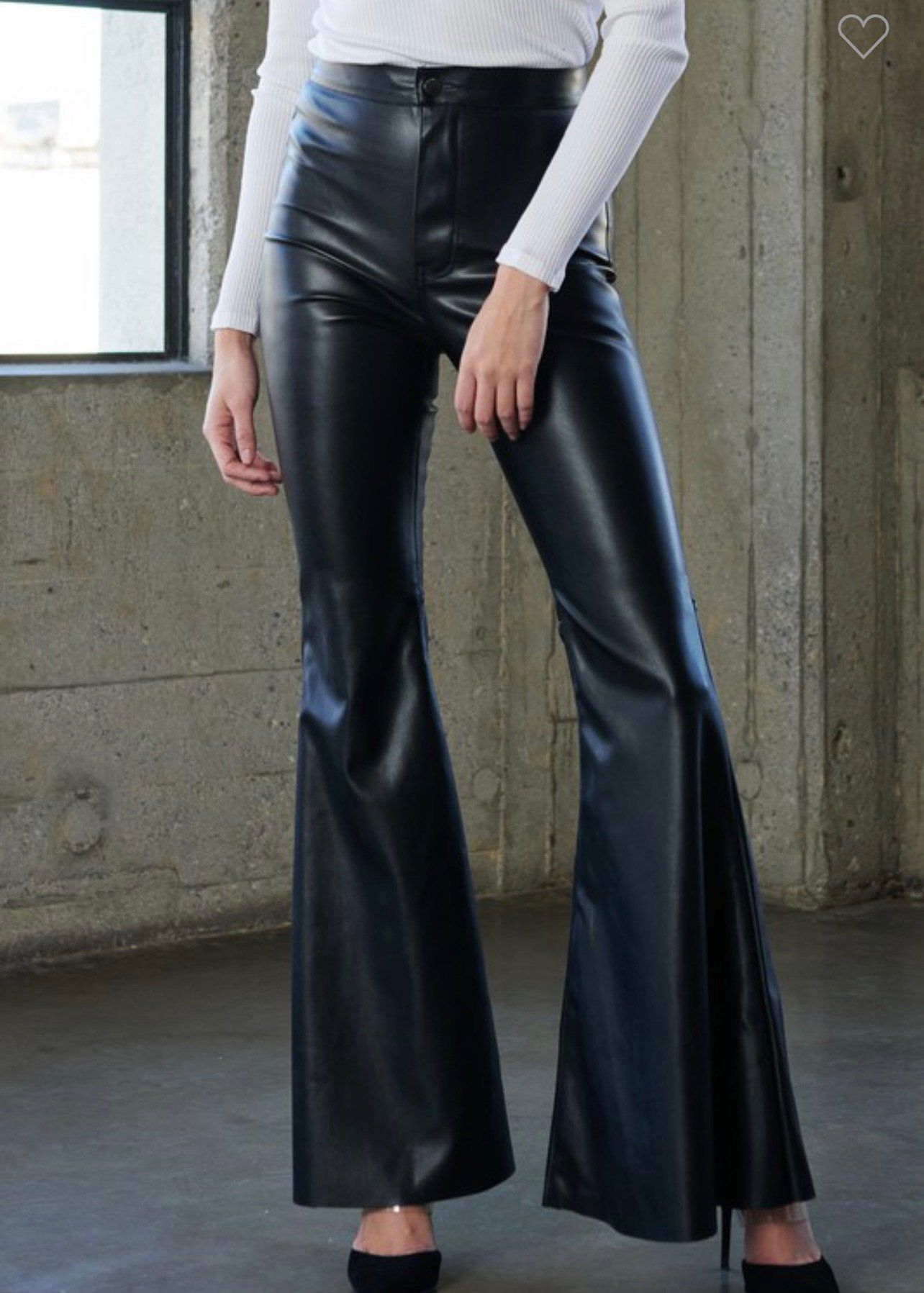 Super Flare Leather Pants Pants
