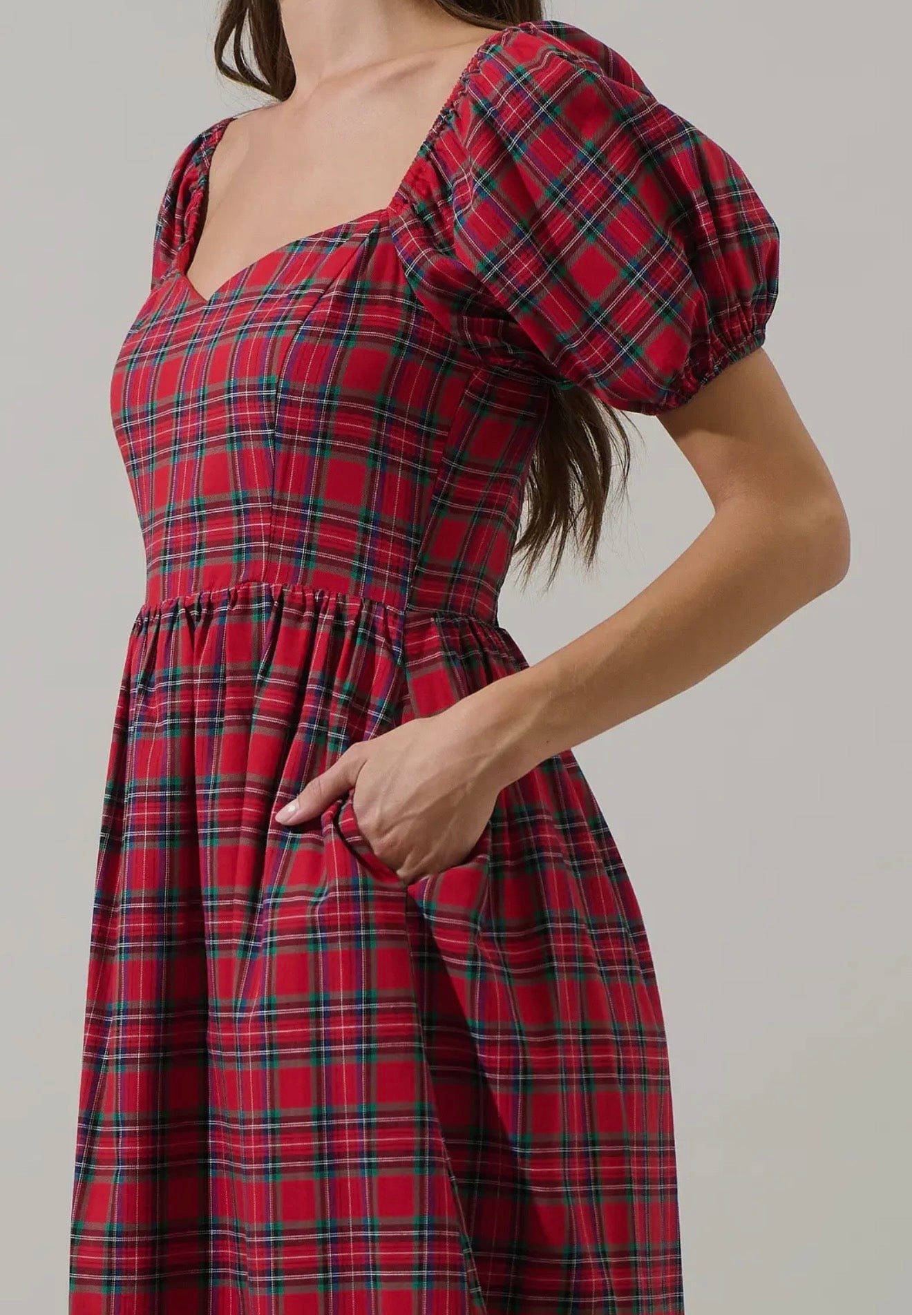 Lauren Plaid Midi Dress