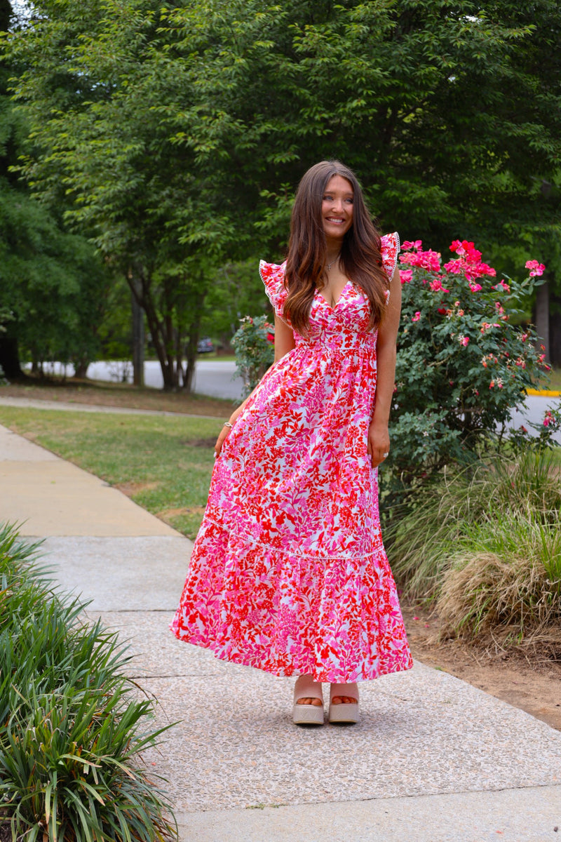Reidy Ruffle Midi Dress