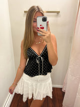 Perfect Lace Top Polka Dot