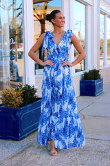 Blue Blooms Maxi Dress