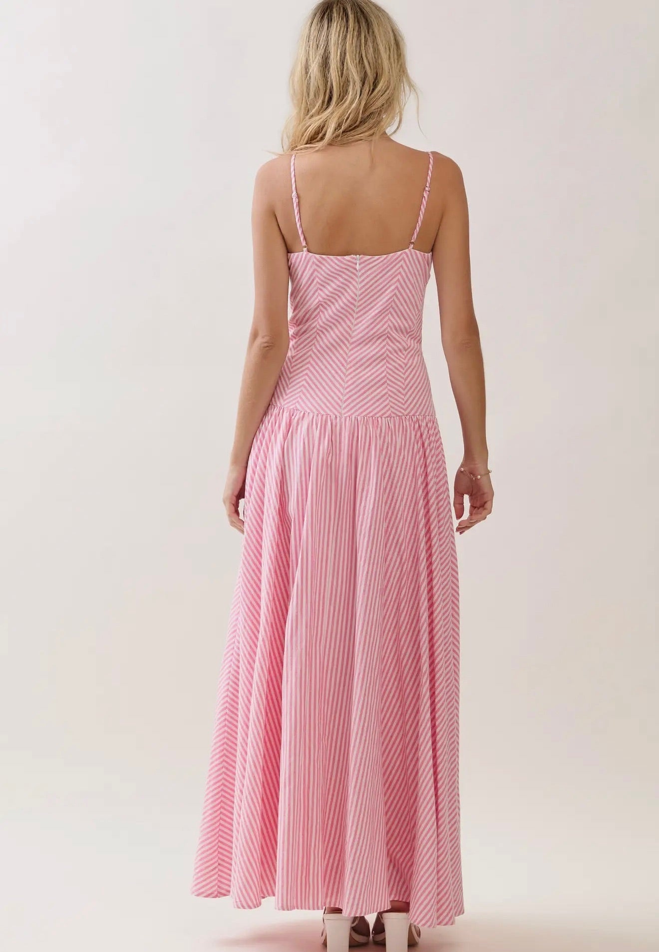 Pretty In Pinstripes Maxi Dress