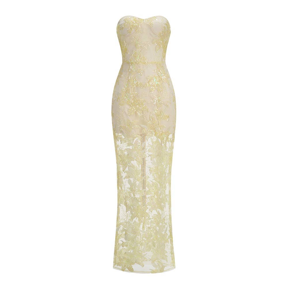 Kylee Floral Sequin Maxi Dress