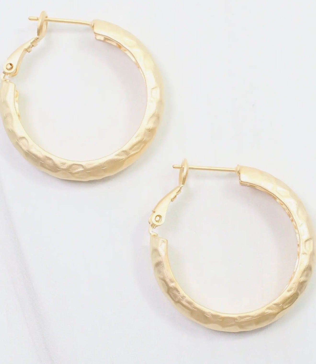 Penny Hammered Hoop Earring