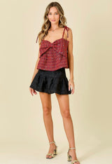 Micah Tweed Bow Top