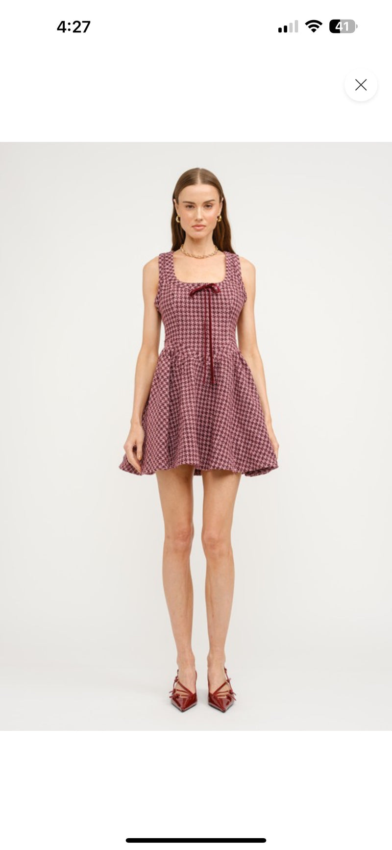 Isabel Houndstooth Mini Dress