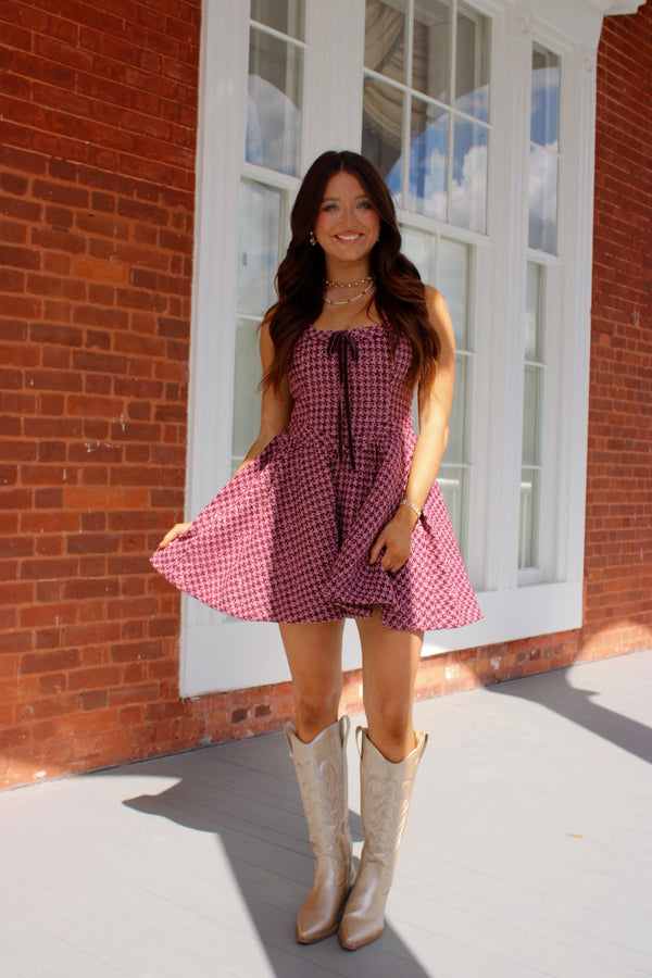 Isabel Houndstooth Mini Dress