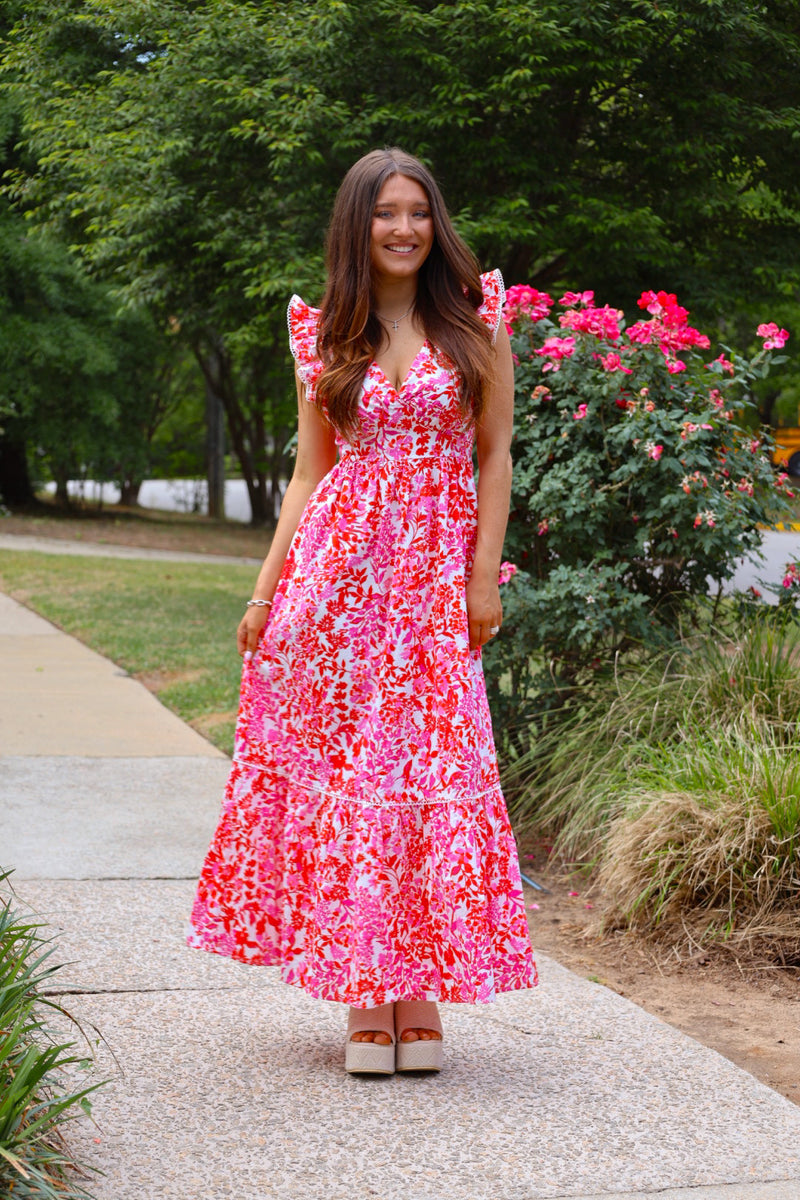 Reidy Ruffle Midi Dress
