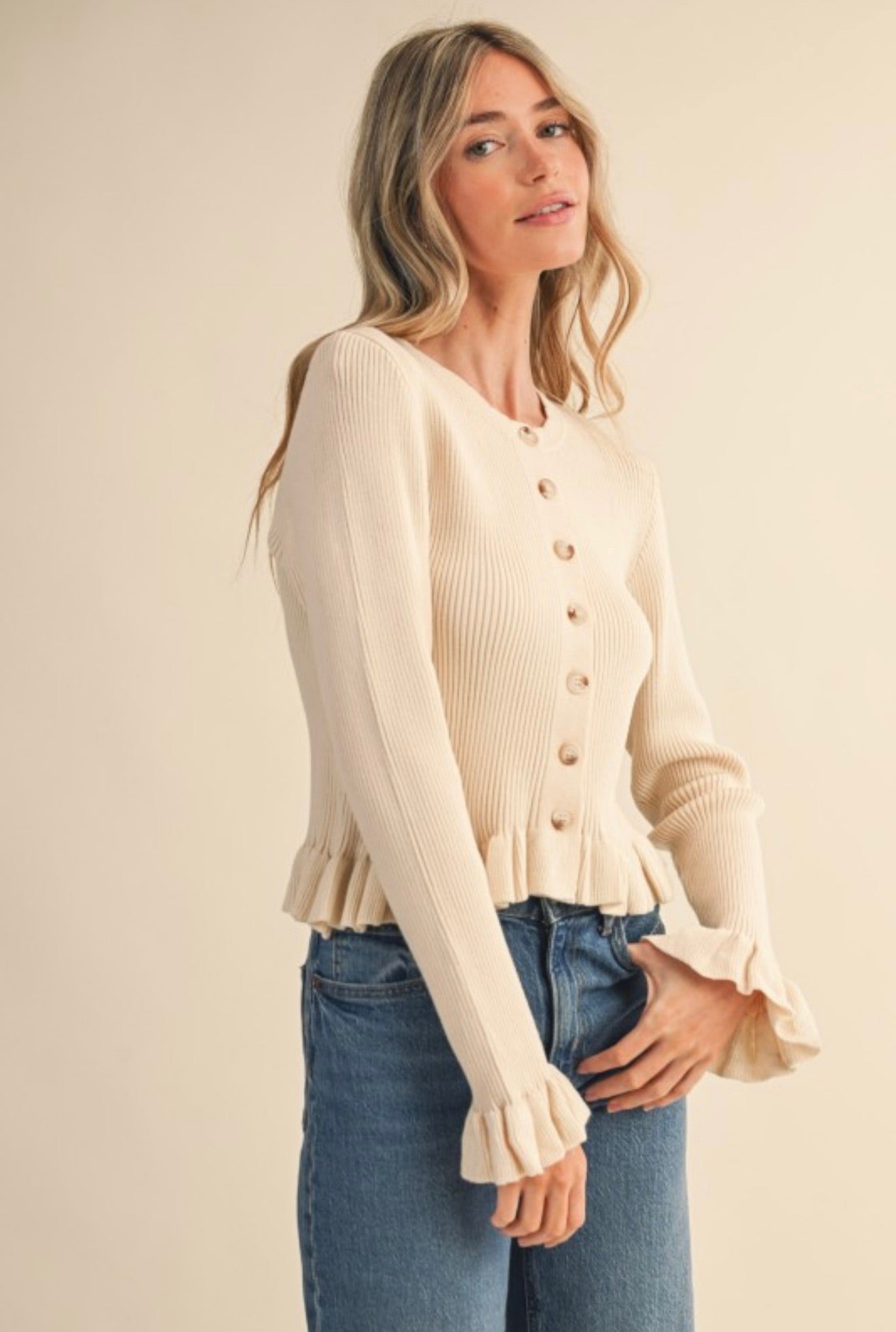 Carrie Ruffle Cardigan