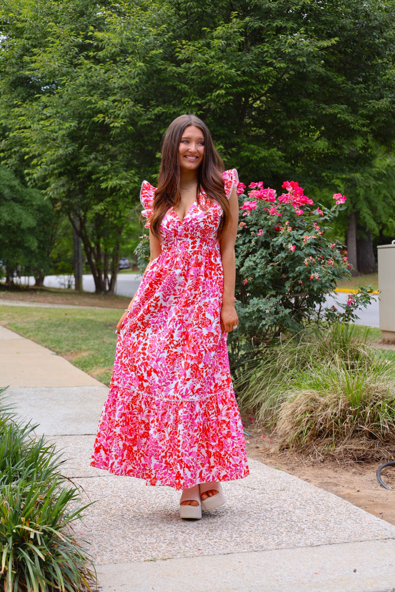 Reidy Ruffle Midi Dress