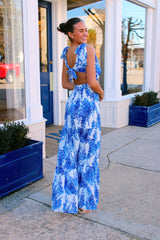 Blue Blooms Maxi Dress