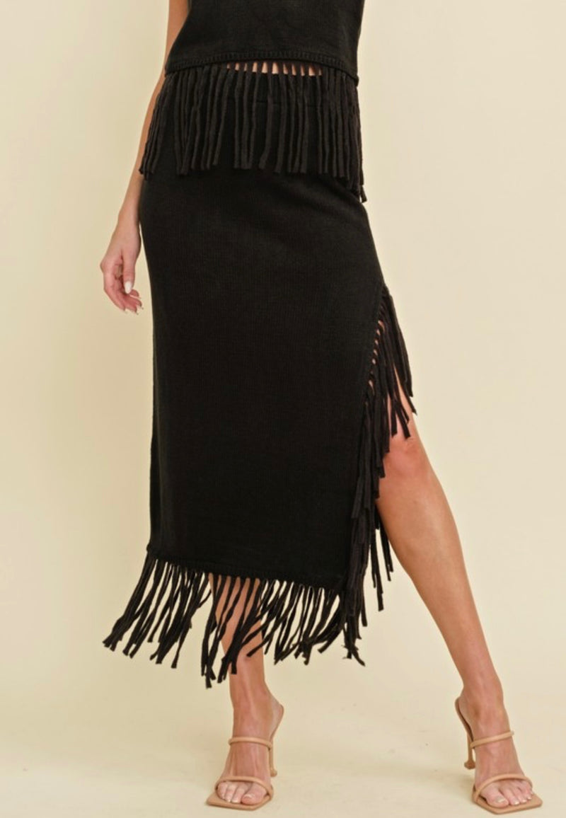 Francis Fringe Midi Skirt