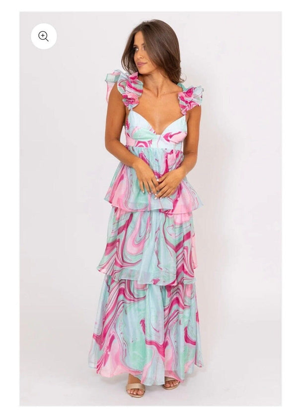 Cotton Candy Swirl Maxi Dresses 