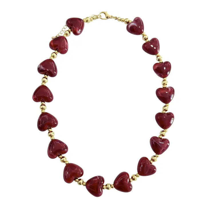 Charlie Beaded Heart Necklace