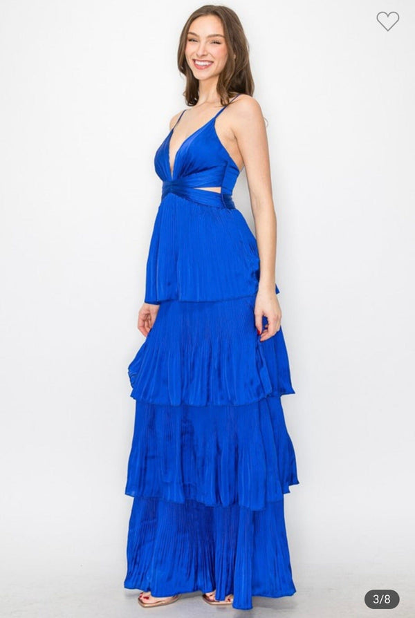 Buy Blue One Sided Flamenco Sleeve Girls Gown – Mumkins