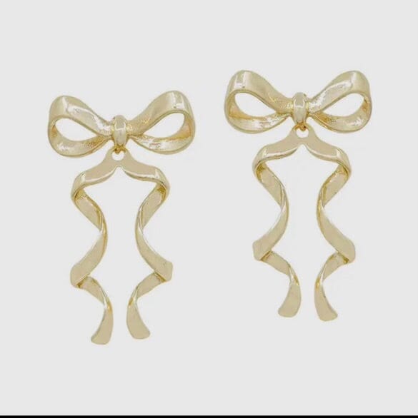Gold Bow Drops Jewelry 