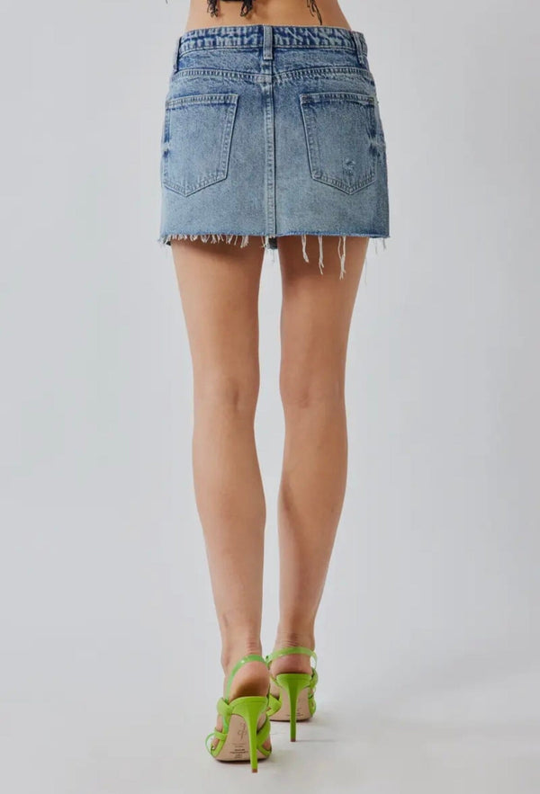 Kara Micro Mini Denim Skirt Denim 