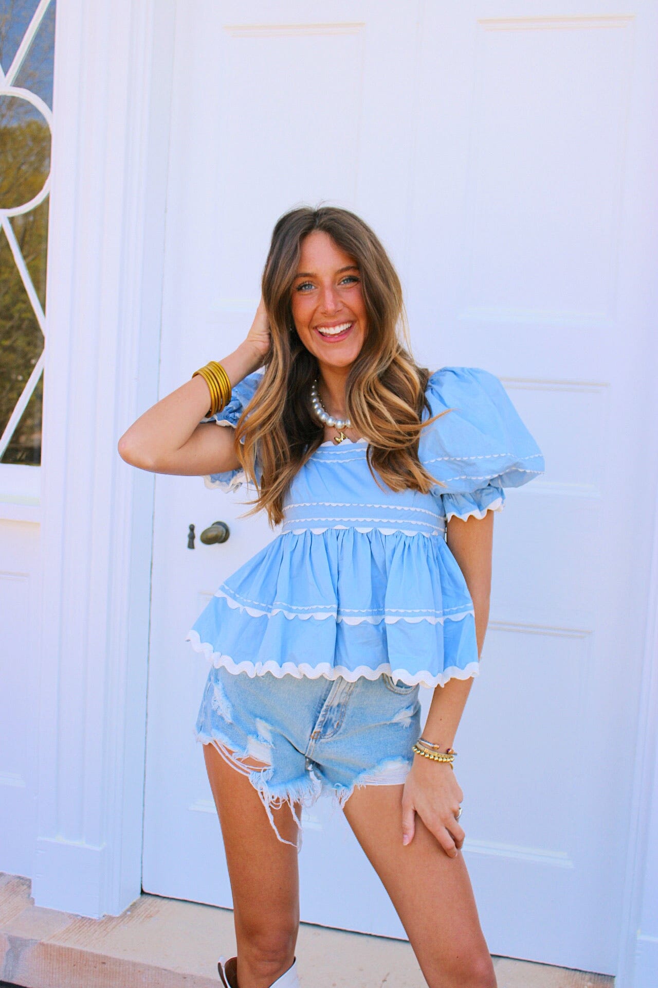 Levi Frayed Denim Shorts 
