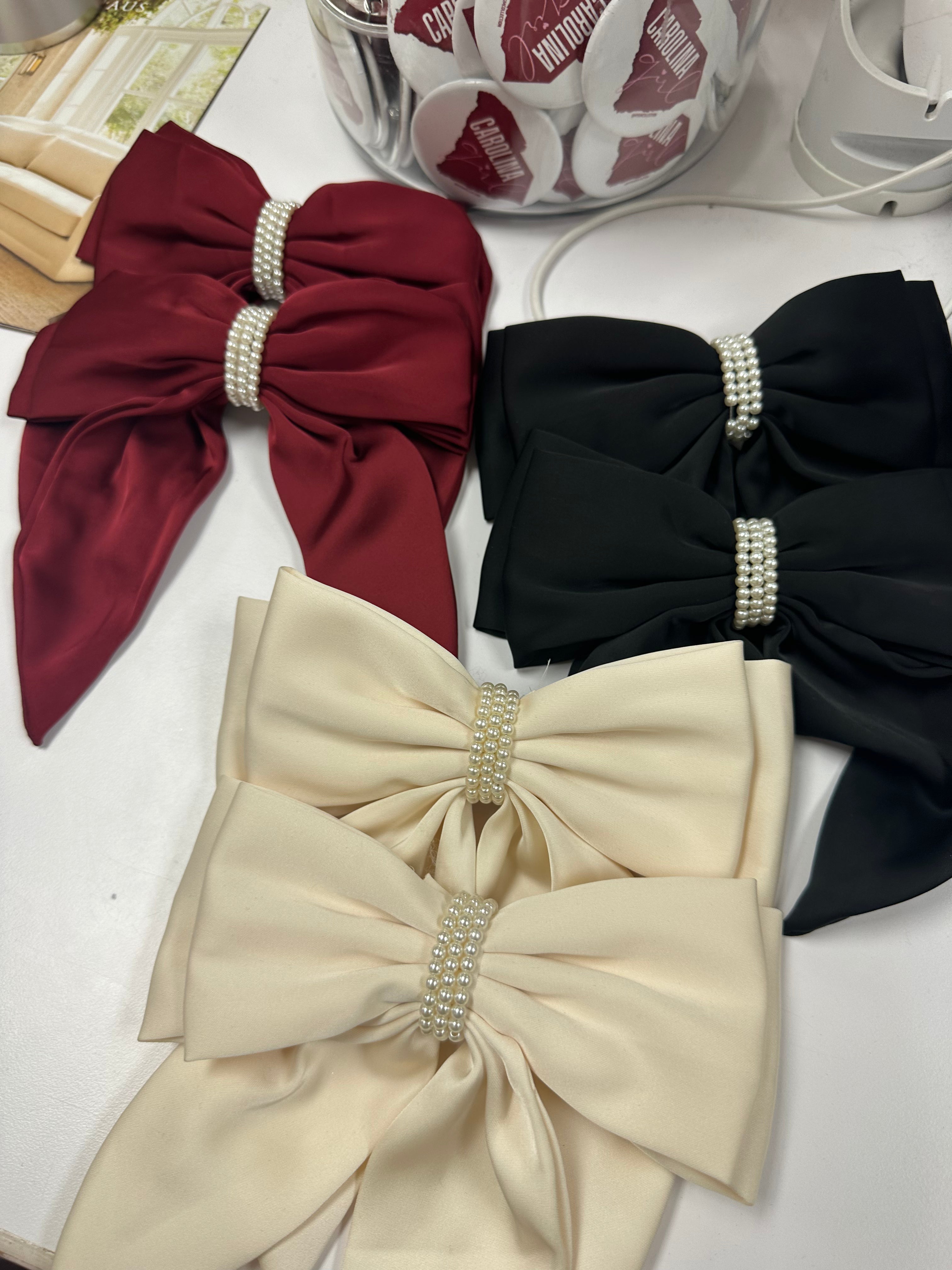 Pearl Bow Clip Accessories 