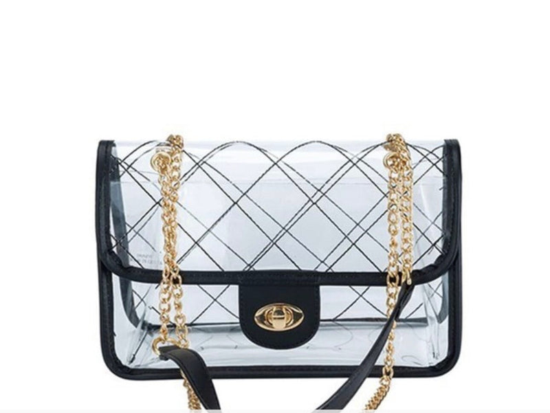 Black Webbed Clear Bag Accessories 