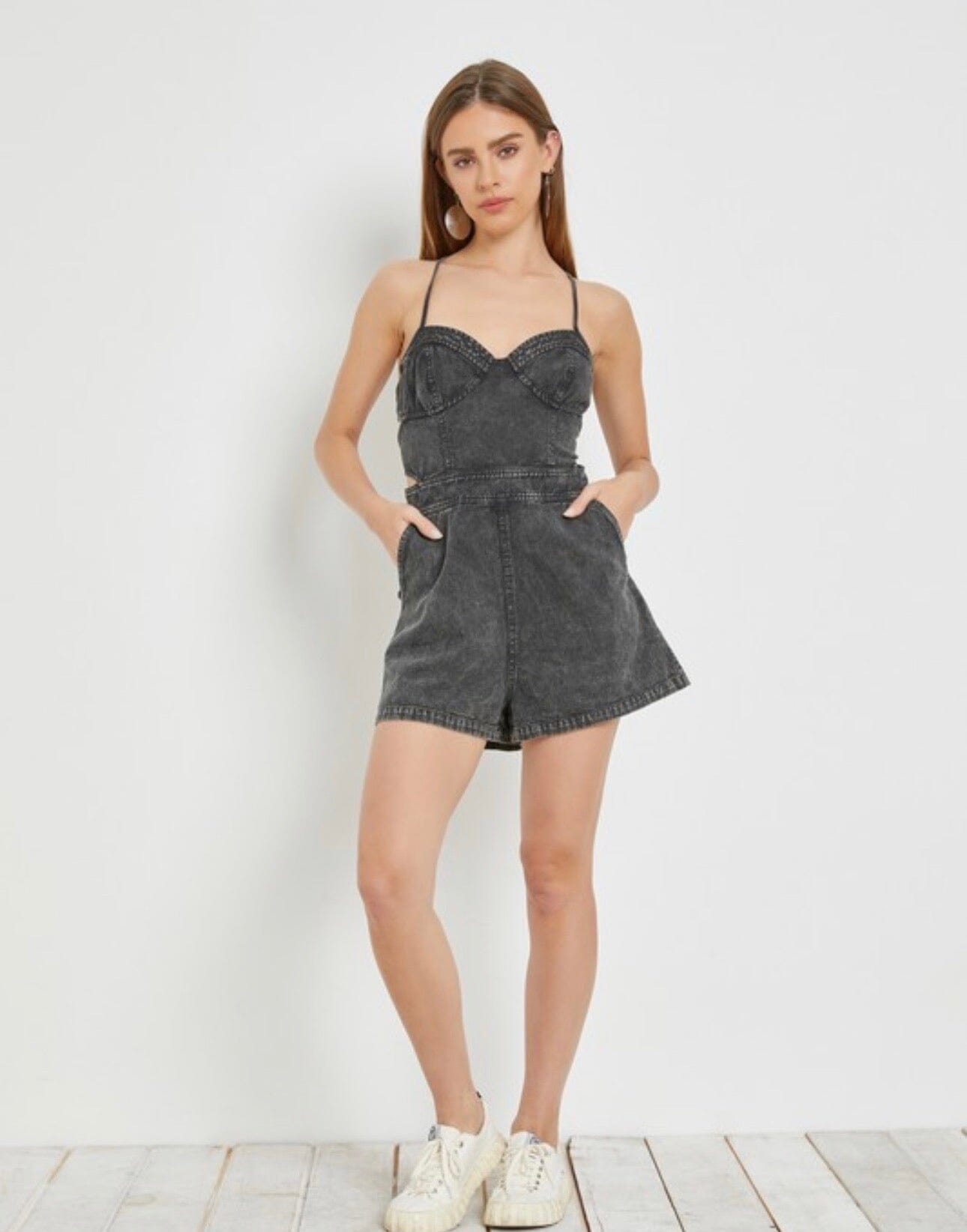 Country Roads Denim Romper 
