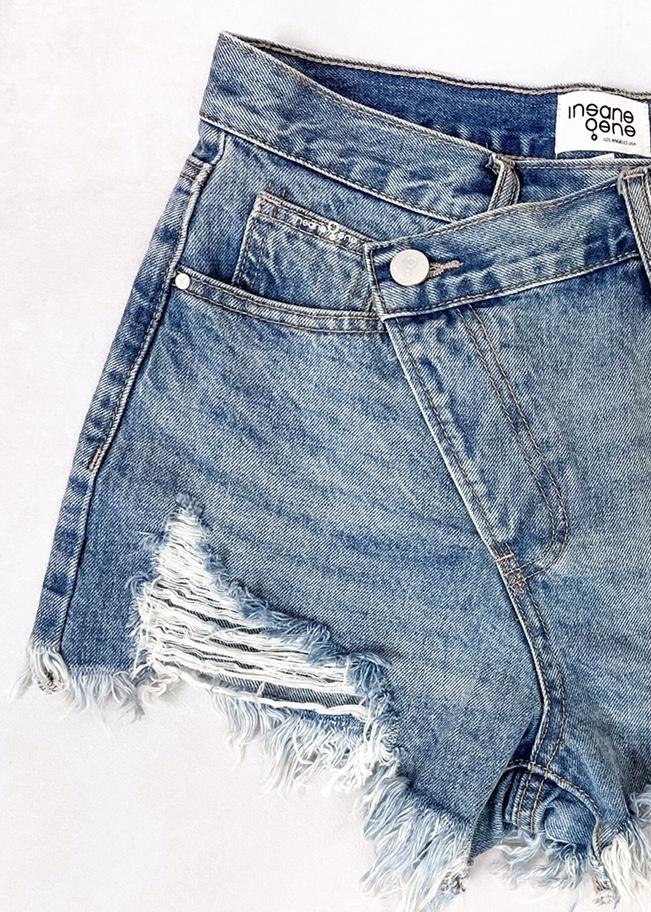 Crossover Denim Shorts Bottoms 