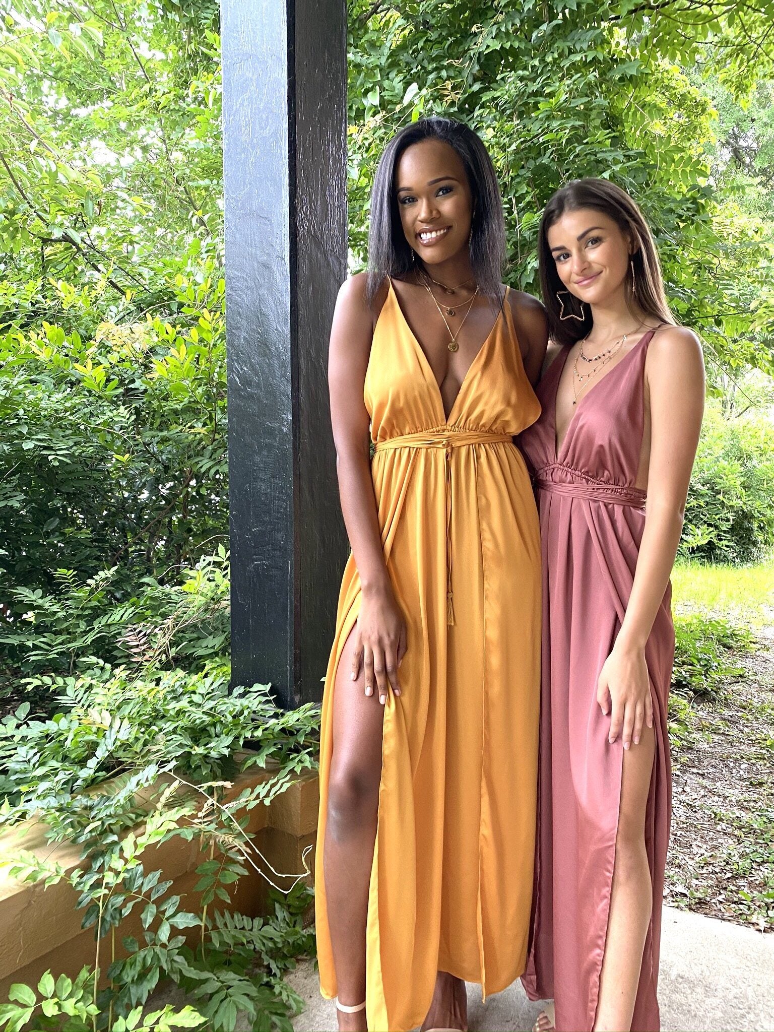 Desert Rose Satin Maxi Dresses 