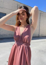Desert Rose Satin Maxi Dresses 