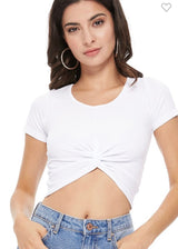 Get Twisted Cropped Tee Top 