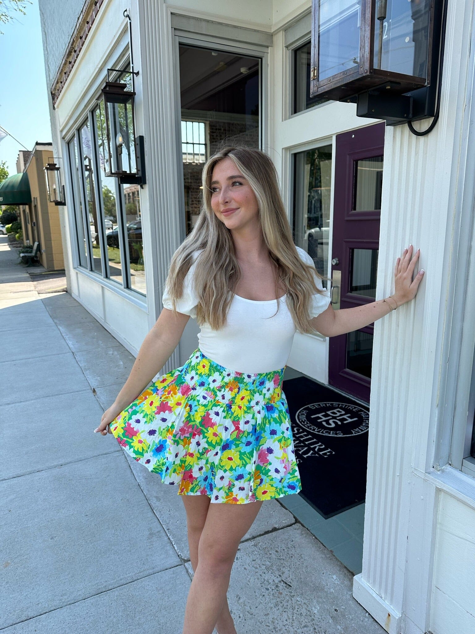 Karlie Bright Floral Skort Bottoms 