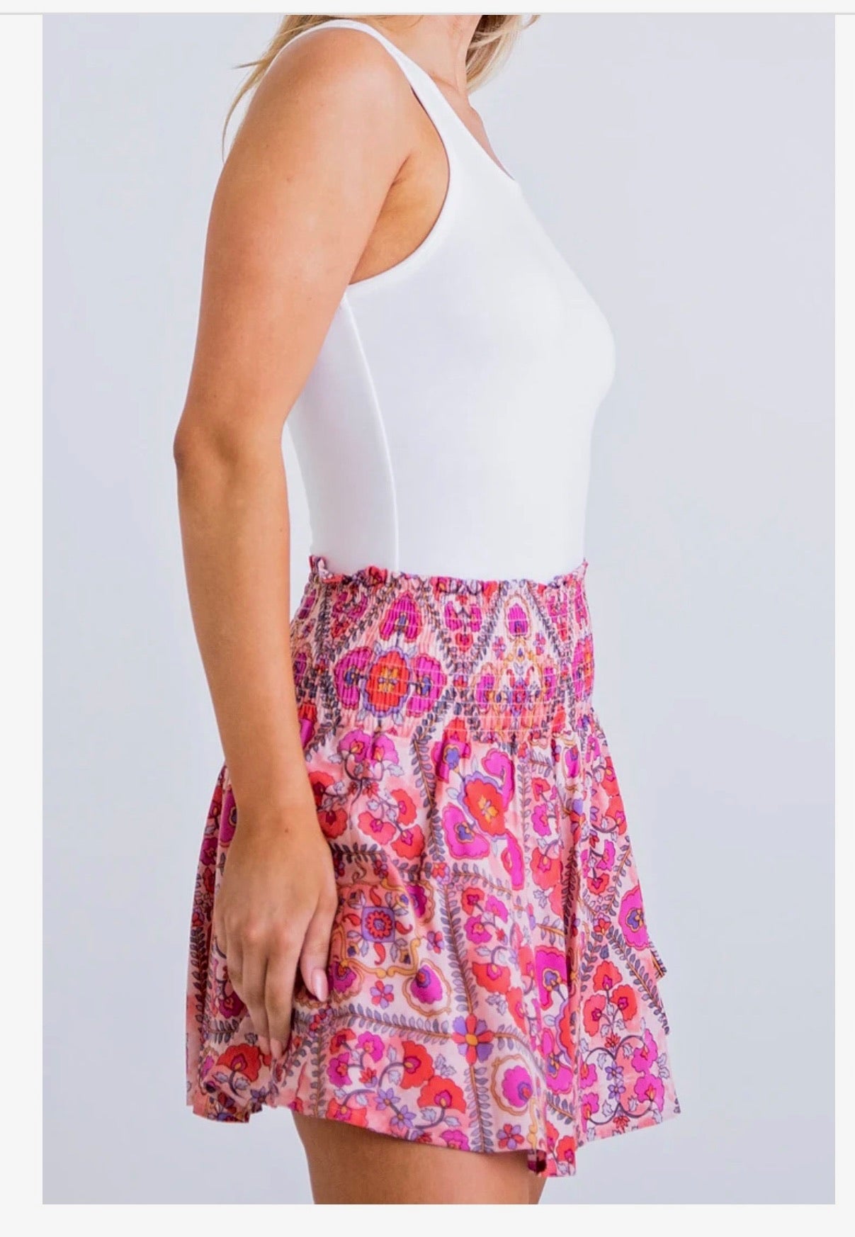 Karlie Pink Print Skort Bottoms 