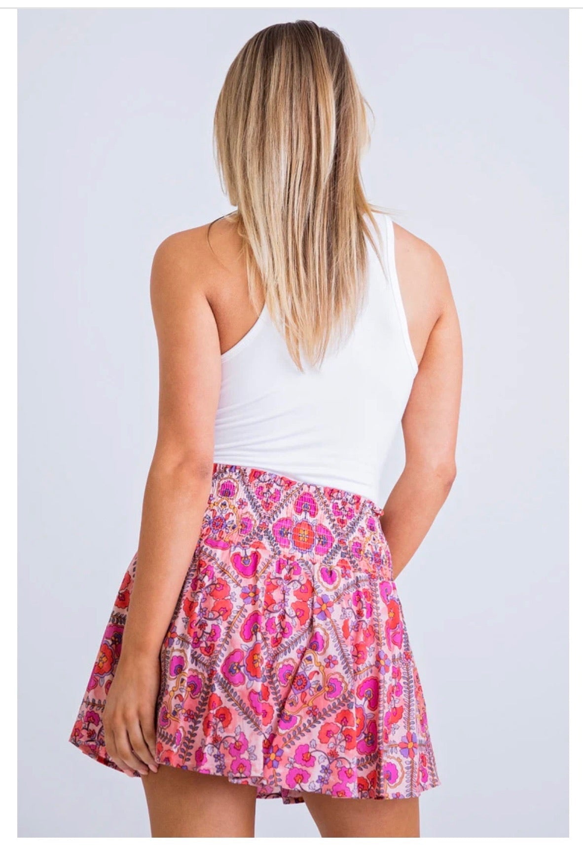 Karlie Pink Print Skort Bottoms 