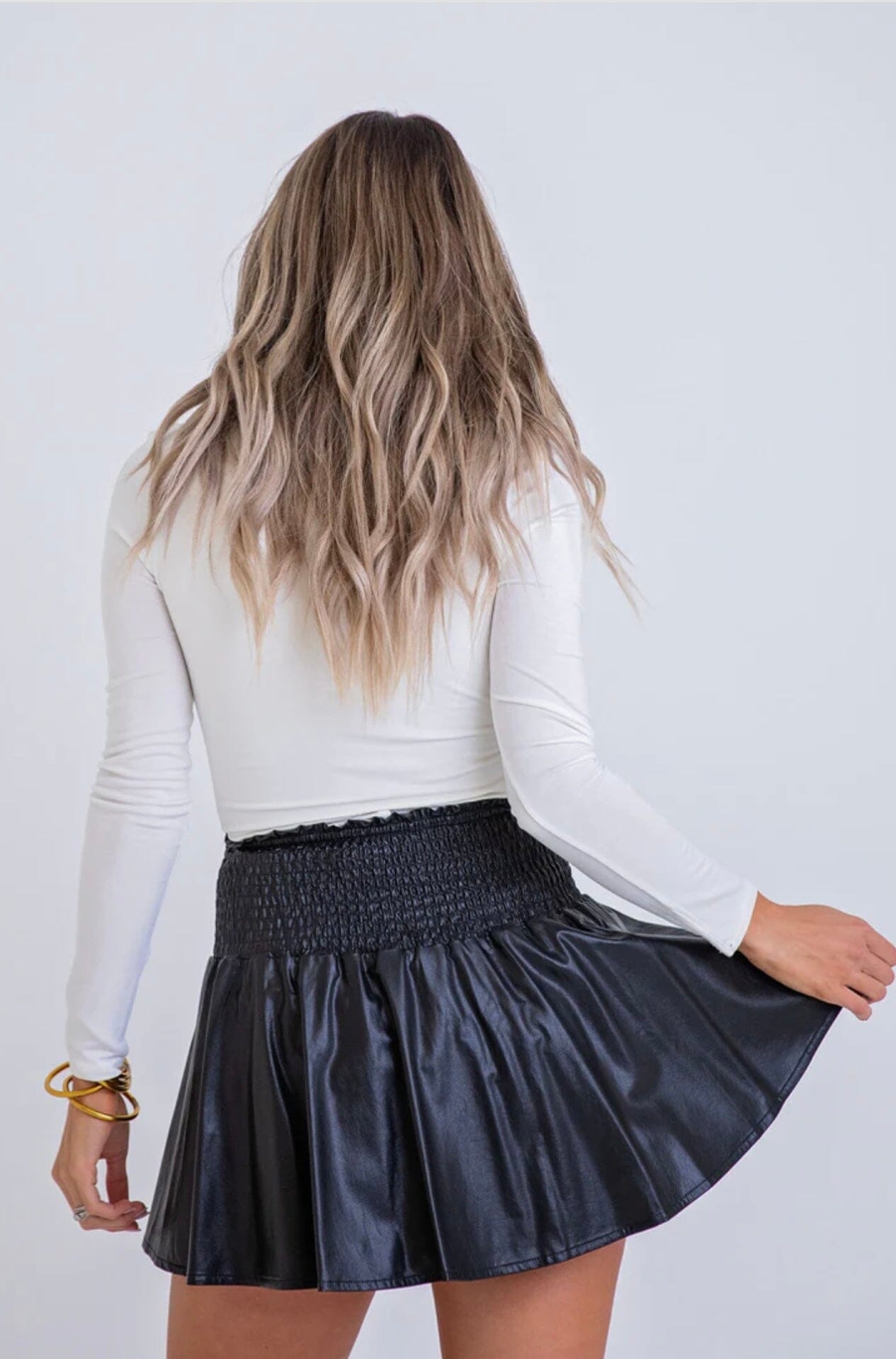 Karlie Pleather Smock Skort Bottoms 