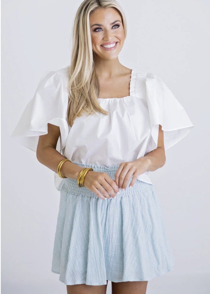 Karlie Seafoam Gauze Linen Skort Bottoms 