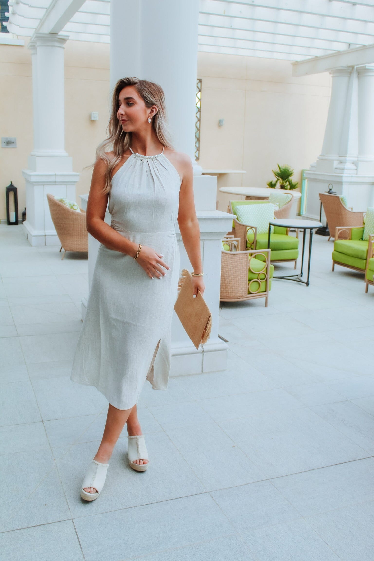 Lucy Paris Pearl Halter Dress Clothing 