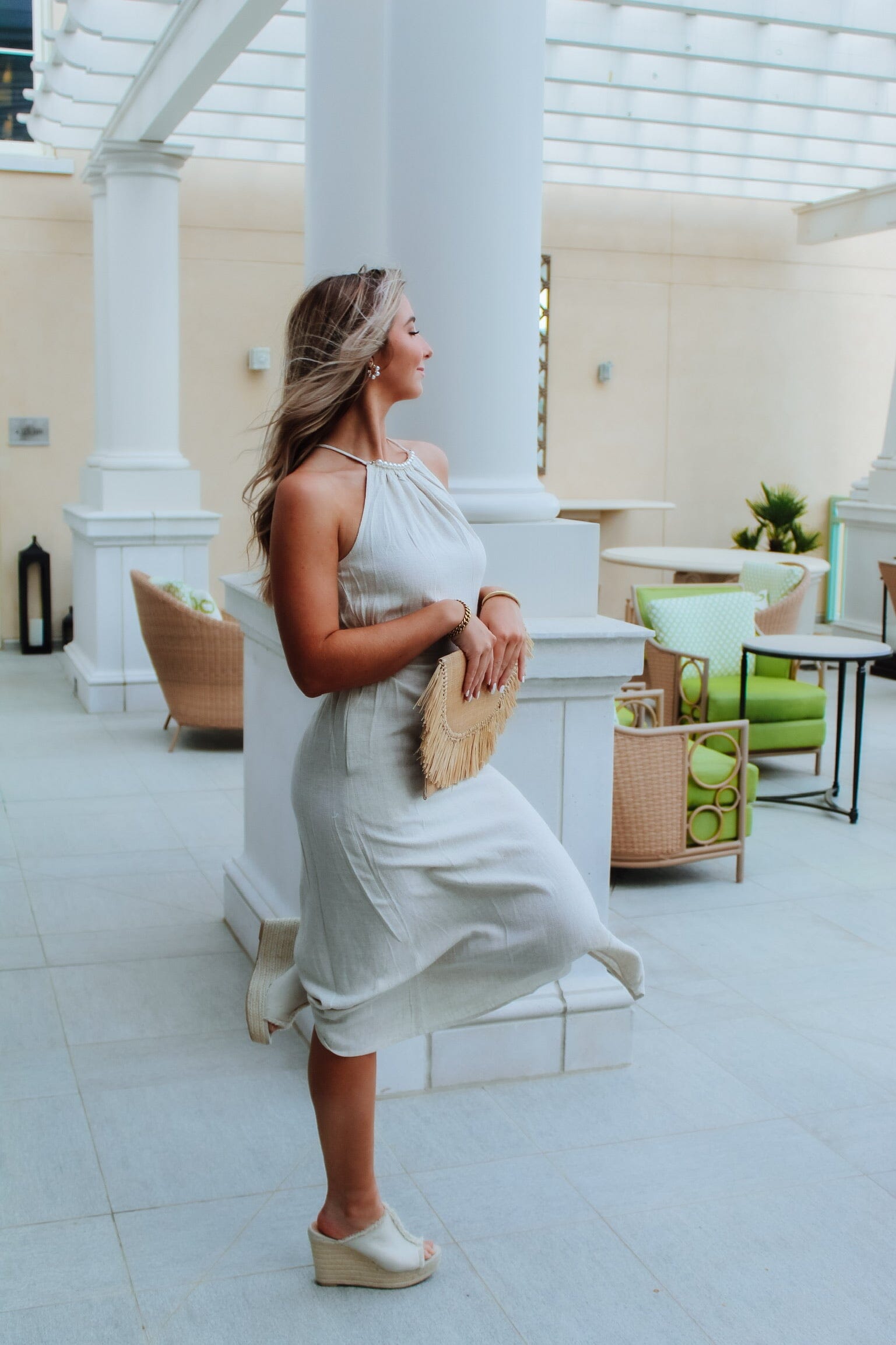 Lucy Paris Pearl Halter Dress Clothing 