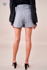 Pleated Plaid Shorts Bottoms 