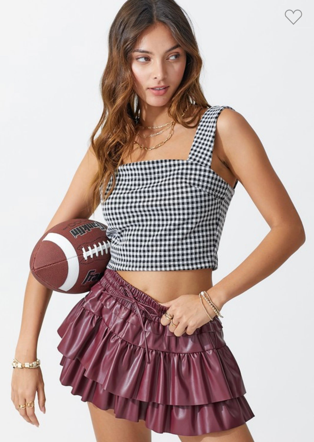Pleather All The Ruffles Skort Bottoms 