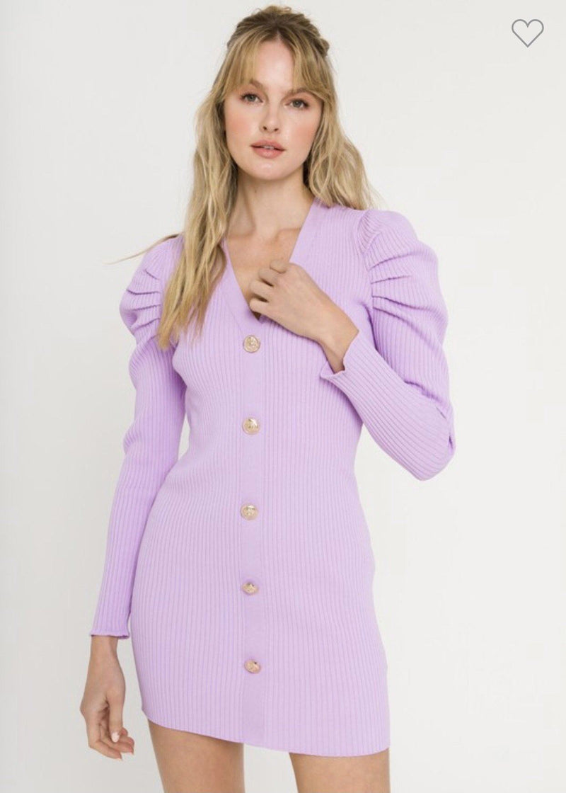 Purple Plunge Dress Dresses 